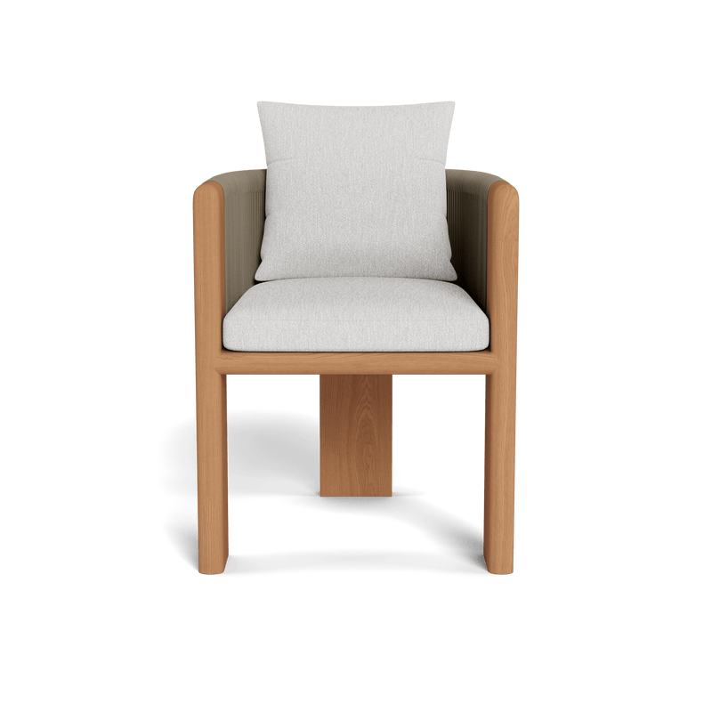 Palm Beach Teak Dining Chair | Teak Natural, Pebble Cloud, Rope Stone