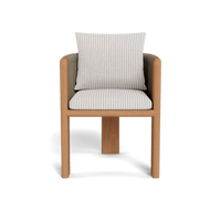 Palm Beach Teak Dining Chair | Teak Natural, Sorrento Stripe Bianco, Rope Stone