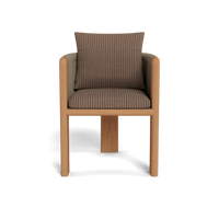 Palm Beach Teak Dining Chair | Teak Natural, Sorrento Stripe Caramel, Rope Stone