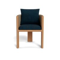 Palm Beach Teak Dining Chair | Teak Natural, Sorrento Stripe Navy, Rope Stone