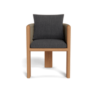 Palm Beach Teak Dining Chair | Teak Natural, Sorrento Stripe Slate, Rope Stone