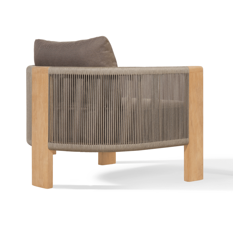 Palm Beach Teak Lounge Chair | Teak Natural, Panama Coco, Rope Stone