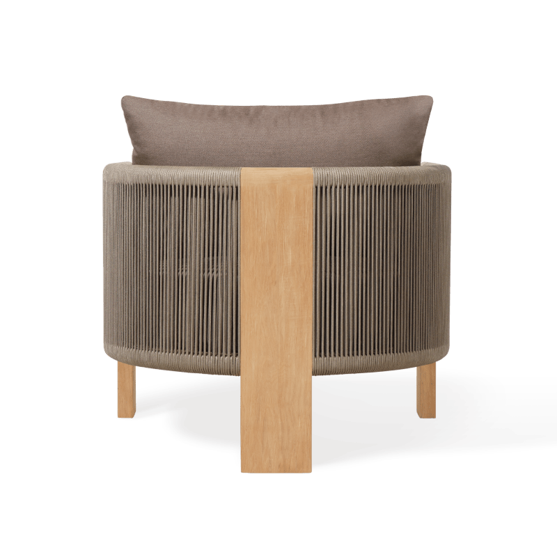Palm Beach Teak Lounge Chair | Teak Natural, Panama Coco, Rope Stone