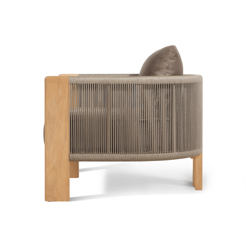 Palm Beach Teak Lounge Chair | Teak Natural, Panama Coco, Rope Stone