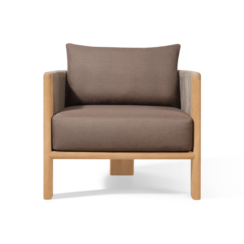 Palm Beach Teak Lounge Chair | Teak Natural, Panama Coco, Rope Stone