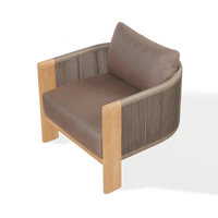Palm Beach Teak Lounge Chair | Teak Natural, Panama Coco, Rope Stone