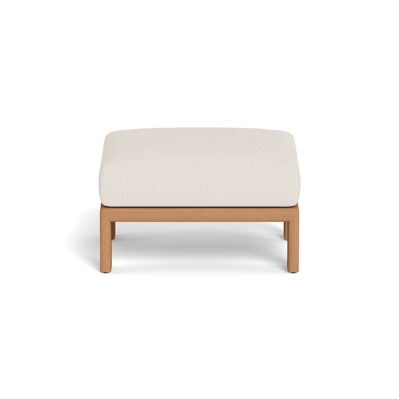 Palm Beach Teak Ottoman | Teak Natural, Stirling Linen,