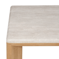 Palm Beach Teak Rectangle Coffee Table | Teak Natural, Travertine Cream,
