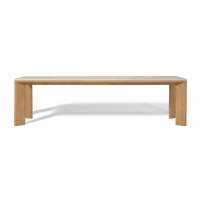 Palm Beach Teak Rectangle Dining Table | Teak Natural, Travertine Cream,