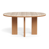 Palm Beach Teak Round Dining Table 60" | Teak Natural, Travertine Cream,