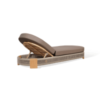 Palm Beach Teak Sun Lounge | Teak Natural, Panama Coco, Rope Stone