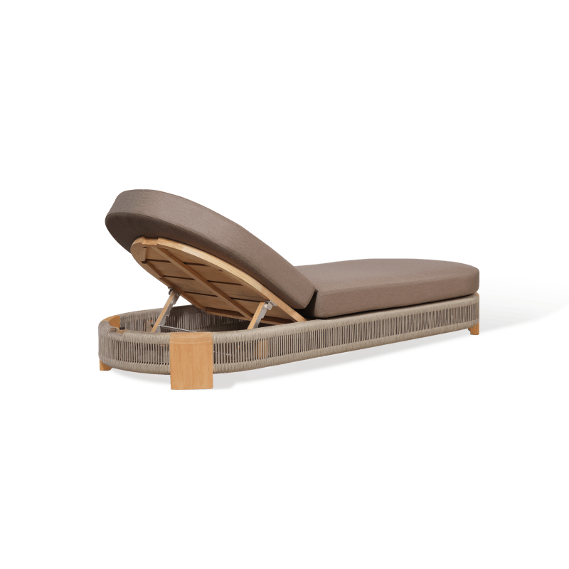 Palm Beach Teak Sun Lounge | Teak Natural, Panama Coco, Rope Stone