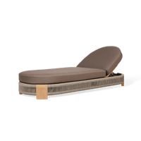 Palm Beach Teak Sun Lounge | Teak Natural, Panama Coco, Rope Stone