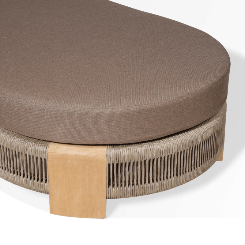 Palm Beach Teak Sun Lounge | Teak Natural, Panama Coco, Rope Stone