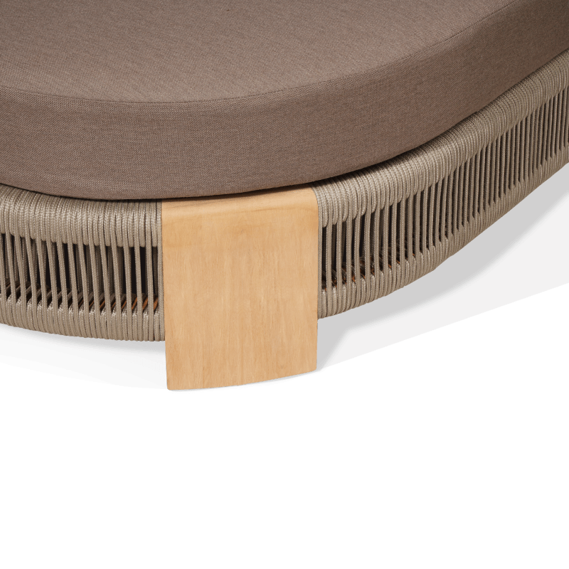 Palm Beach Teak Sun Lounge | Teak Natural, Panama Coco, Rope Stone