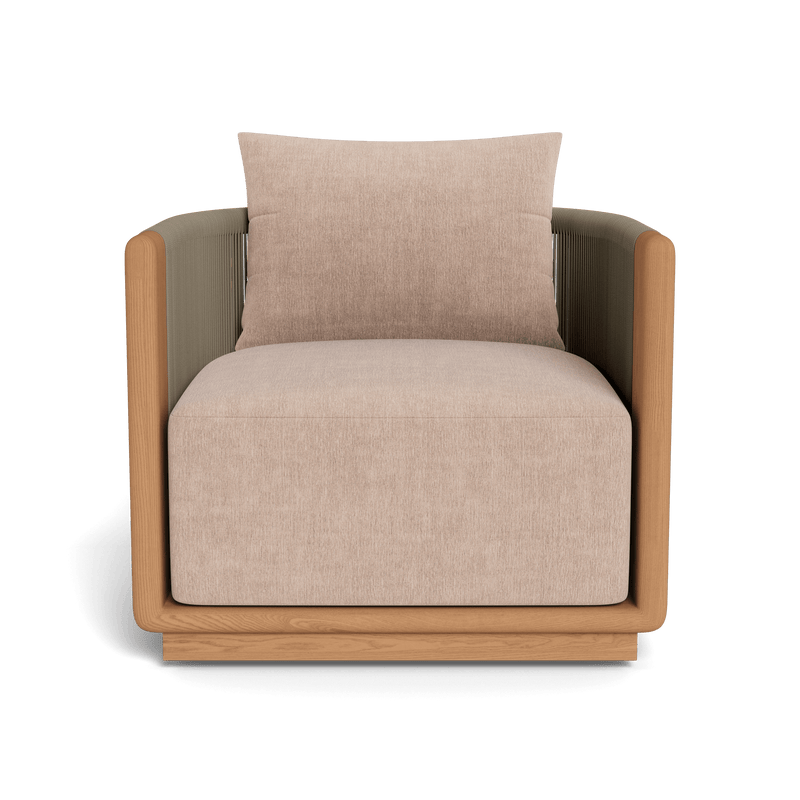 Palm Beach Teak Swivel Lounge Chair | Teak Natural, Altona Sand, Rope Stone