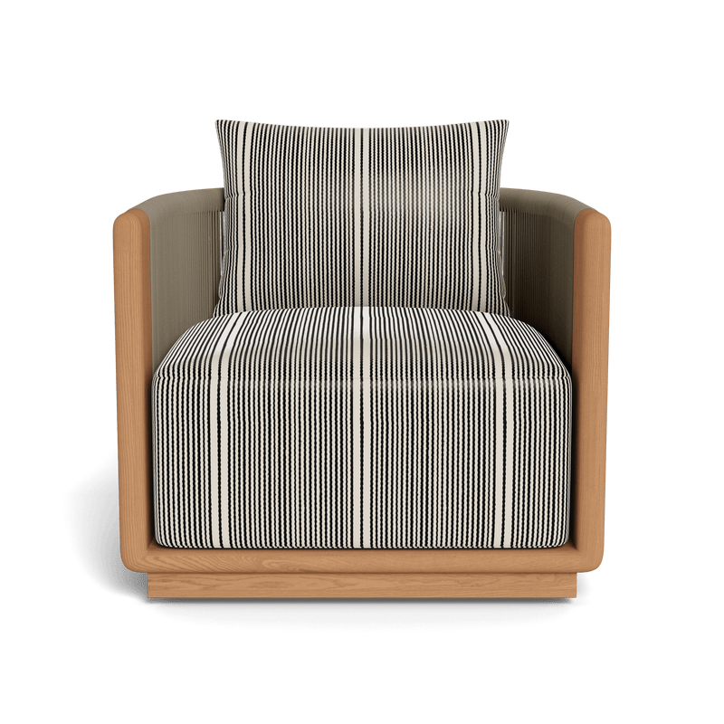 Palm Beach Teak Swivel Lounge Chair | Teak Natural, Bateau Classic, Rope Stone