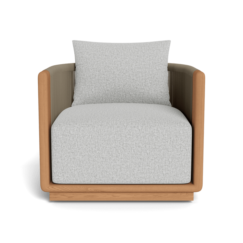 Palm Beach Teak Swivel Lounge Chair | Teak Natural, Copacabana Sand, Rope Stone