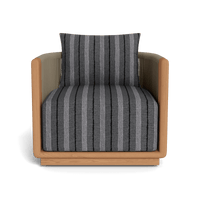 Palm Beach Teak Swivel Lounge Chair | Teak Natural, Malibu Slate, Rope Stone