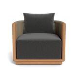 Palm Beach Teak Swivel Lounge Chair | Teak Natural, Marley Boulder, Rope Stone