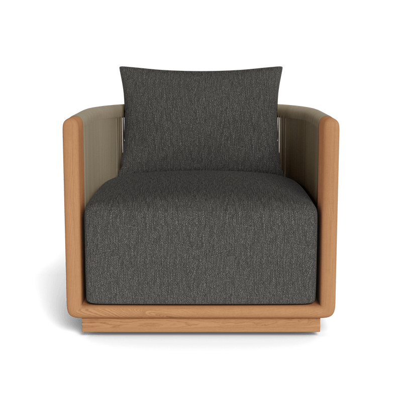 Palm Beach Teak Swivel Lounge Chair | Teak Natural, Monterey Sand, Rope Stone