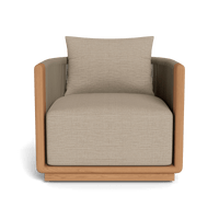 Palm Beach Teak Swivel Lounge Chair | Teak Natural, Monterey Sand, Rope Stone