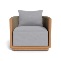 Palm Beach Teak Swivel Lounge Chair | Teak Natural, Panama Cloud, Rope Stone