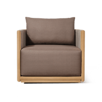 Palm Beach Teak Swivel Lounge Chair | Teak Natural, Panama Coco, Rope Stone