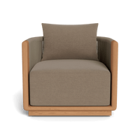 Palm Beach Teak Swivel Lounge Chair | Teak Natural, Panama Coco, Rope Stone