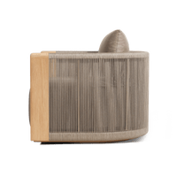 Palm Beach Teak Swivel Lounge Chair | Teak Natural, Panama Coco, Rope Stone