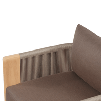 Palm Beach Teak Swivel Lounge Chair | Teak Natural, Panama Coco, Rope Stone