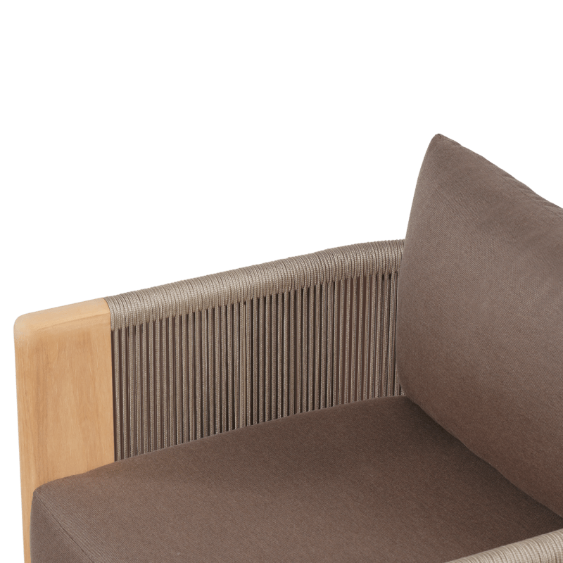 Palm Beach Teak Swivel Lounge Chair | Teak Natural, Panama Coco, Rope Stone