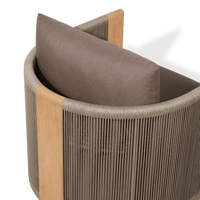 Palm Beach Teak Swivel Lounge Chair | Teak Natural, Panama Coco, Rope Stone