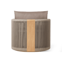 Palm Beach Teak Swivel Lounge Chair | Teak Natural, Panama Coco, Rope Stone