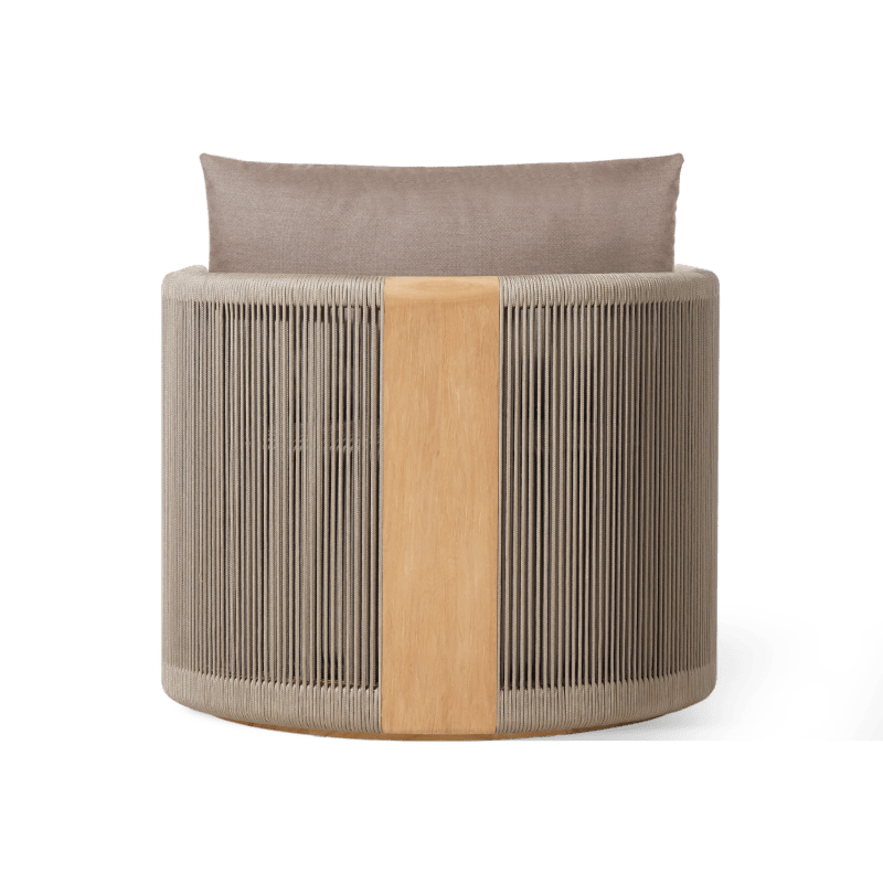 Palm Beach Teak Swivel Lounge Chair | Teak Natural, Panama Coco, Rope Stone