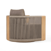 Palm Beach Teak Swivel Lounge Chair | Teak Natural, Panama Coco, Rope Stone