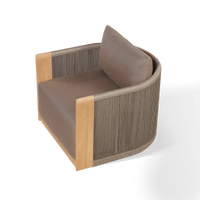 Palm Beach Teak Swivel Lounge Chair | Teak Natural, Panama Coco, Rope Stone