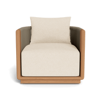 Palm Beach Teak Swivel Lounge Chair | Teak Natural, Riviera Sand, Rope Stone