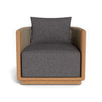 Palm Beach Teak Swivel Lounge Chair | Teak Natural, Riviera Slate, Rope Stone