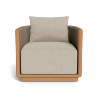 Palm Beach Teak Swivel Lounge Chair | Teak Natural, Siesta Taupe, Rope Stone