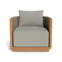 Palm Beach Teak Swivel Lounge Chair | Teak Natural, Stirling Fog, Rope Stone