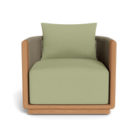 Palm Beach Teak Swivel Lounge Chair | Teak Natural, Stirling Sage, Rope Stone