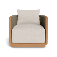 Palm Beach Teak Swivel Lounge Chair | Teak Natural, Stirling Sanddollar, Rope Stone