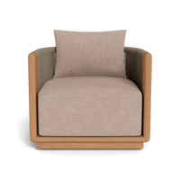Palm Beach Teak Swivel Lounge Chair | Teak Natural, Vela Dune, Rope Stone
