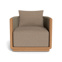Palm Beach Teak Swivel Lounge Chair | Teak Natural, Pebble Camel, Rope Stone