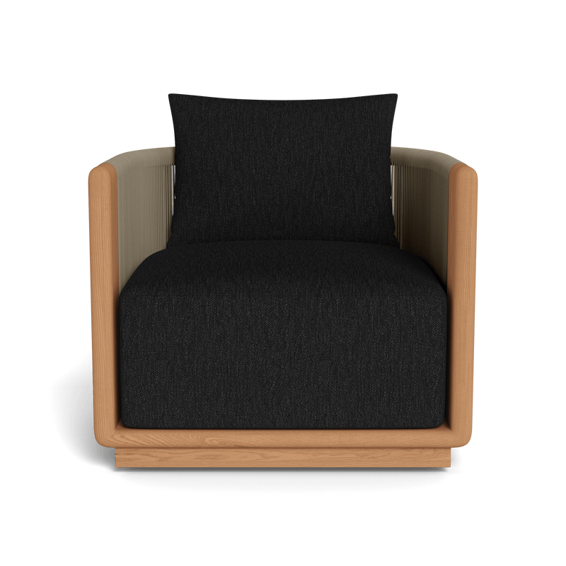 Palm Beach Teak Swivel Lounge Chair | Teak Natural, Pebble Charcoal, Rope Stone