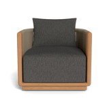 Palm Beach Teak Swivel Lounge Chair | Teak Natural, Pebble Smoke, Rope Stone