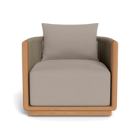 Palm Beach Teak Swivel Lounge Chair | Teak Natural, Stirling Dune, Rope Stone
