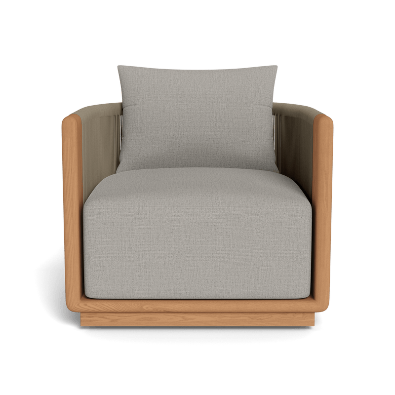 Palm Beach Teak Swivel Lounge Chair | Teak Natural, Stirling Fog, Rope Stone