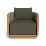 Palm Beach Teak Swivel Lounge Chair | Teak Natural, Stirling Moss, Rope Stone